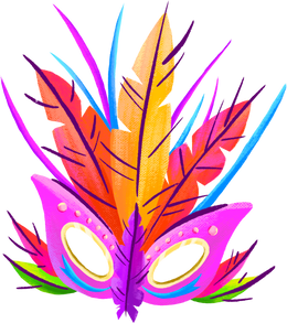 Sketched Textured Colorful Carnival Mask 